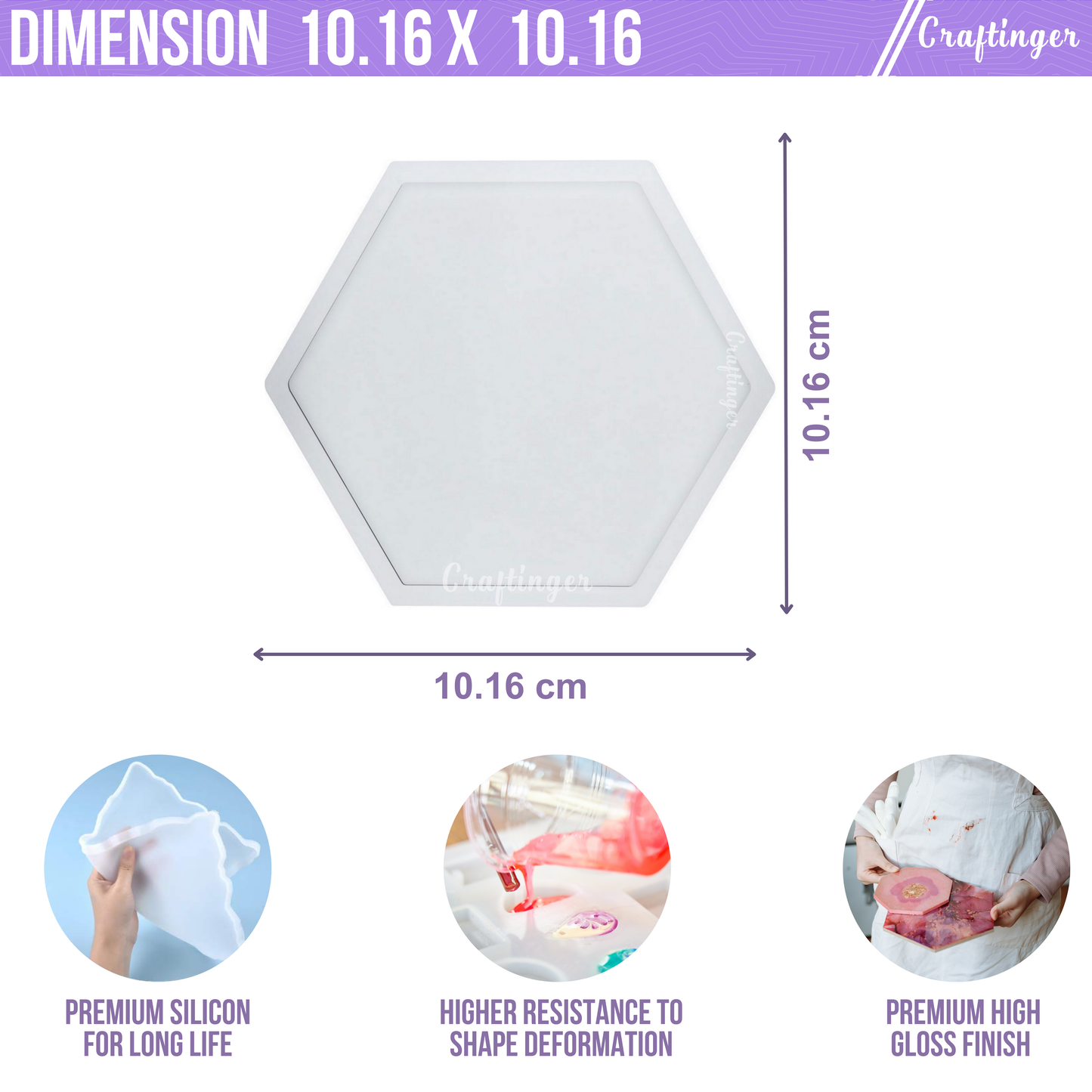 Hexagon Coaster Mould (4inch)