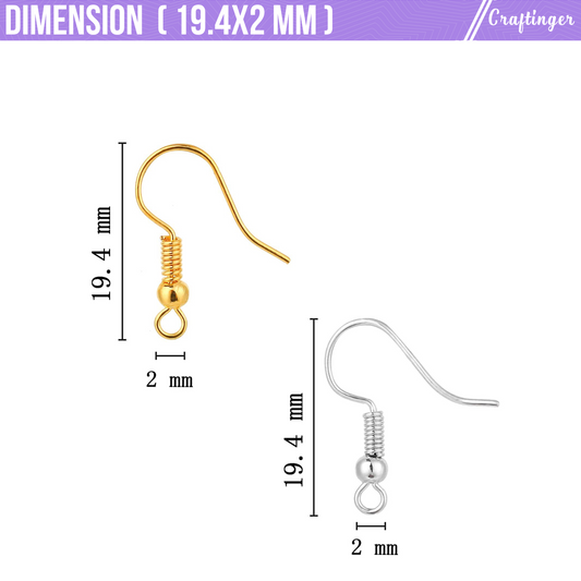 Earring Hooks Gold & Silver With Connector