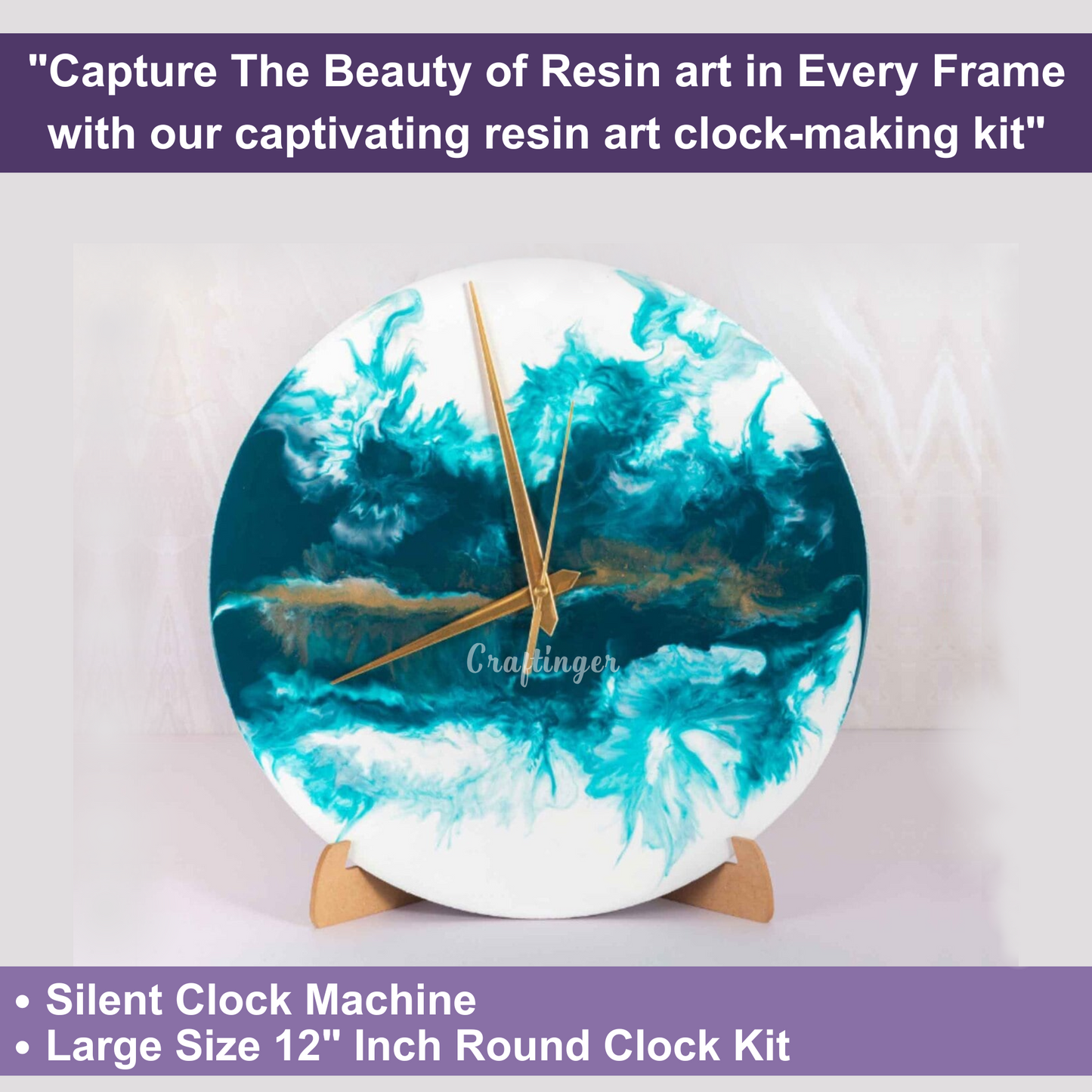 Craftinger Resin Art 12" Inch Clock Making Kit