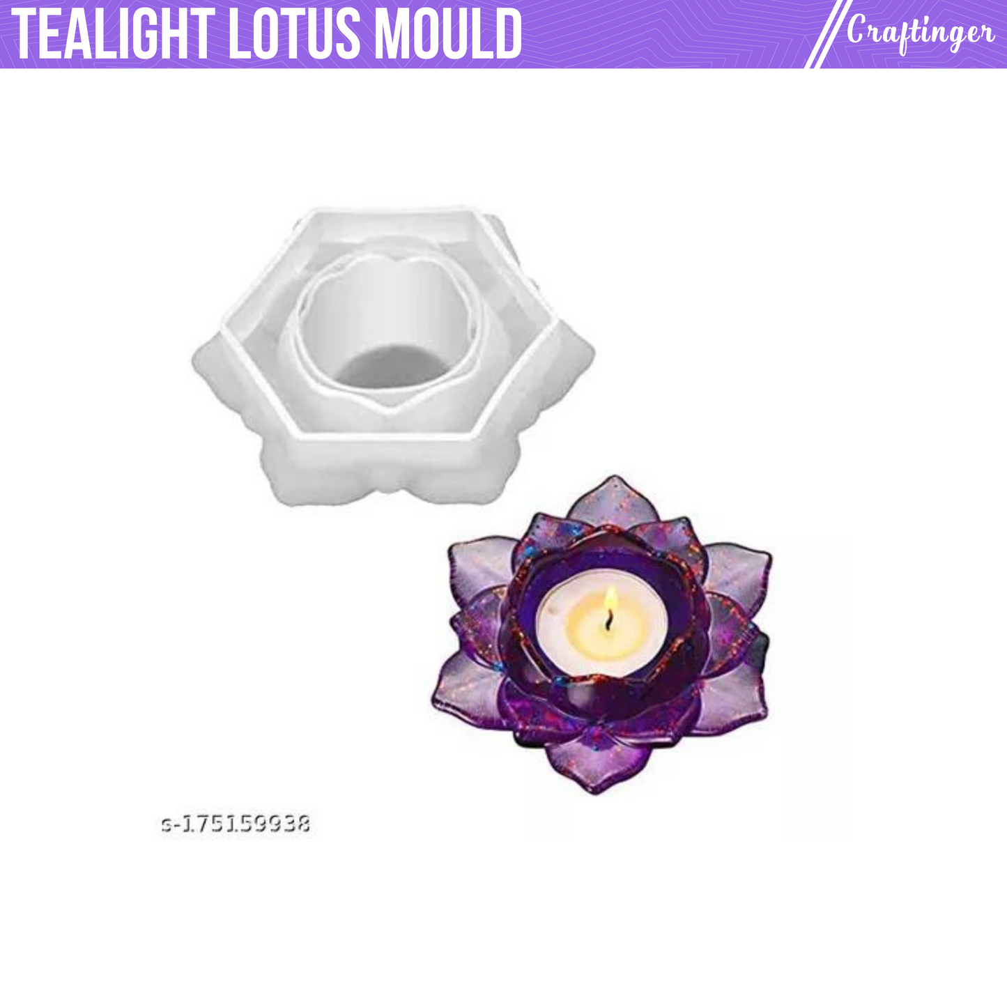 Resin Candle Holder Mould (Lotus Flower Mould)